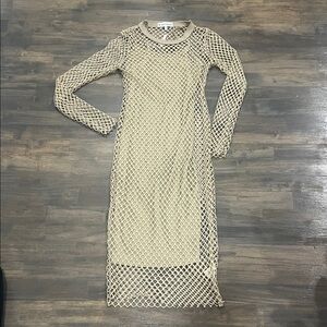 Tan Mesh Dress